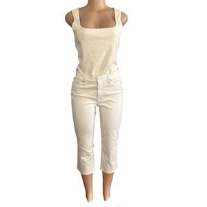 Talbots Crop Flare Jeans White